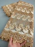 5 Yards of Nigerian African Guipure Water Soluble Embroidery Lace with Stones 
.Available in a variety of  (9) colors/designs.