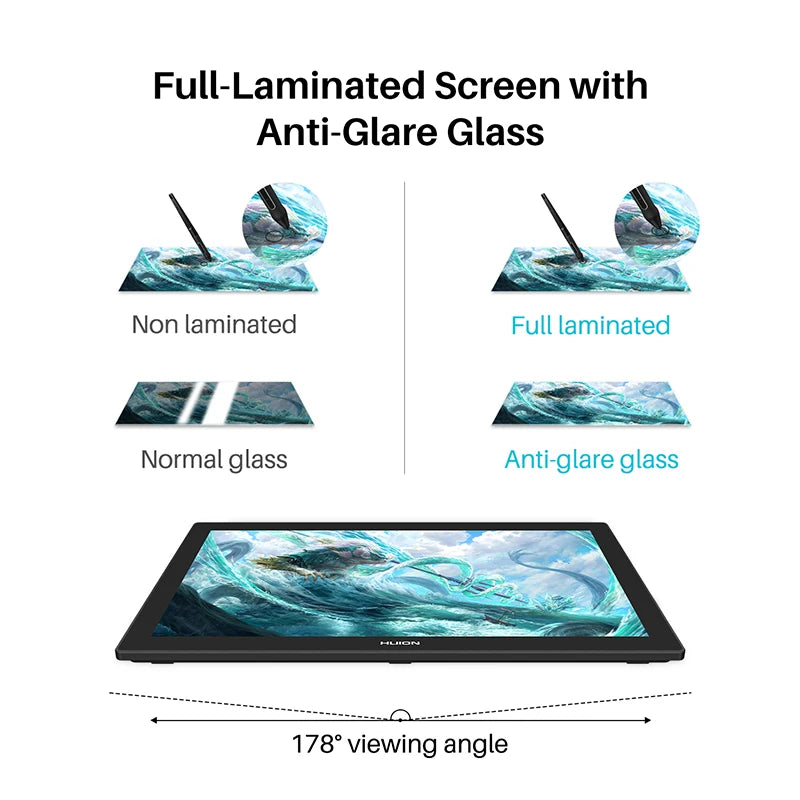 4K Graphics Tablet Screen Full-Laminated Professional Drawing Monitor Built-in Stand
