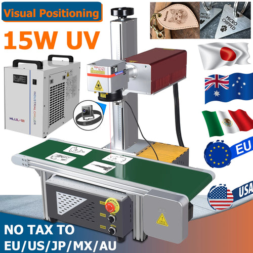15W UV CCD Laser Marking Machine Automatic Visual Positioning Maker Camera Laser Engraver for Metal Plastic Glass