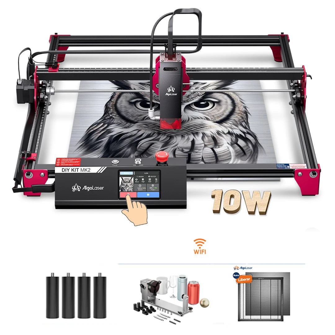 Metal & Wood Laser Cutter Engraver 3.5” Touch Scree Phone & WIFI