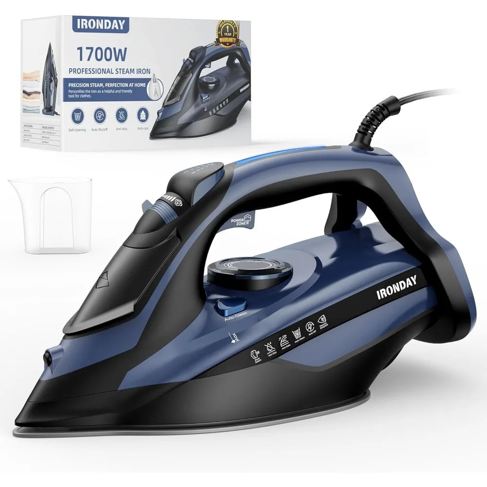 Steam Iron for Clothes  3-Way Auto shutoff, Burst Steam, Spray Mist,
