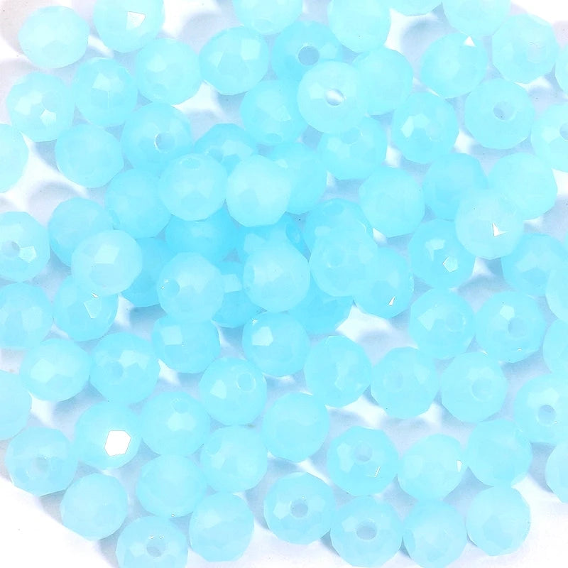 Faceted Glass Round Beads for Jewelry Making