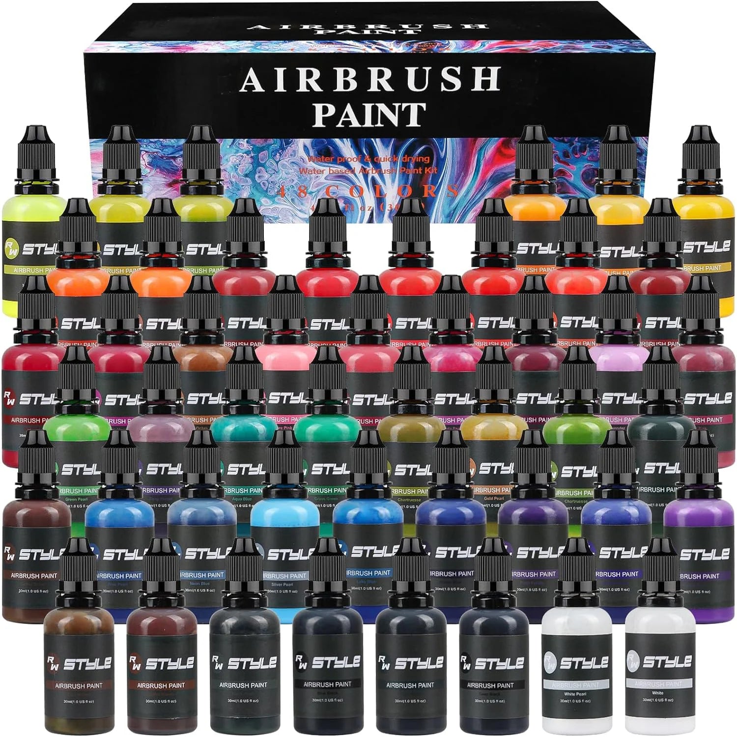 48 1 fl oz. Opaque Airbrush Paint Colors. Good Leather & Shoe Acrylic Paint Kit