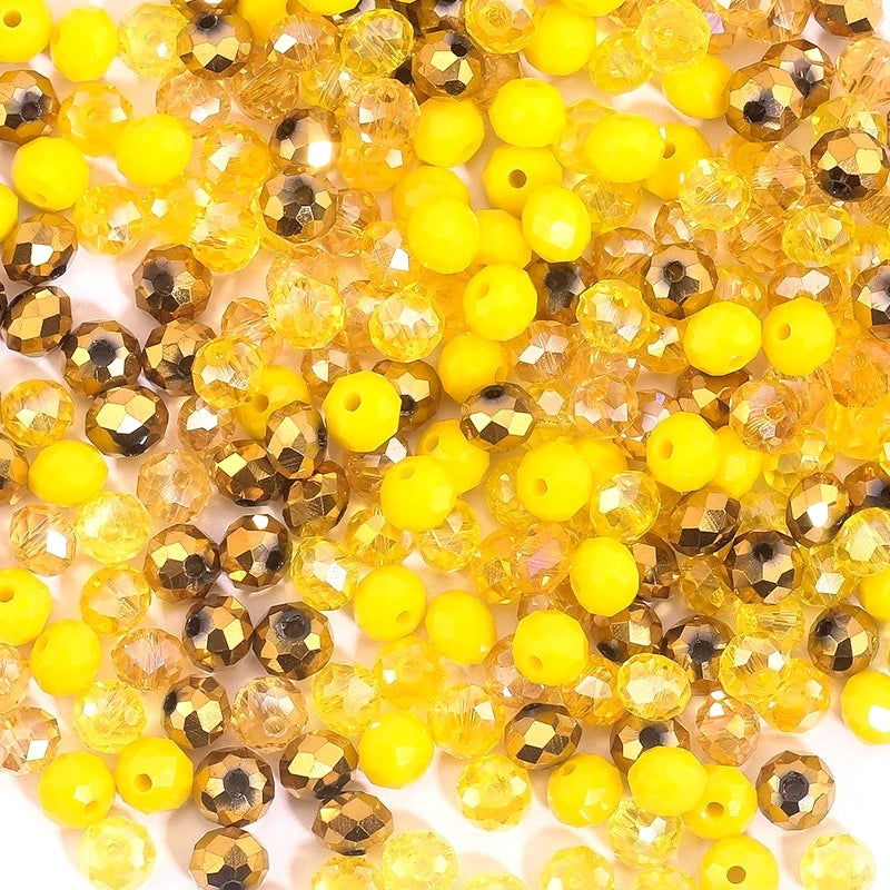 Faceted Glass Round Beads for Jewelry Making