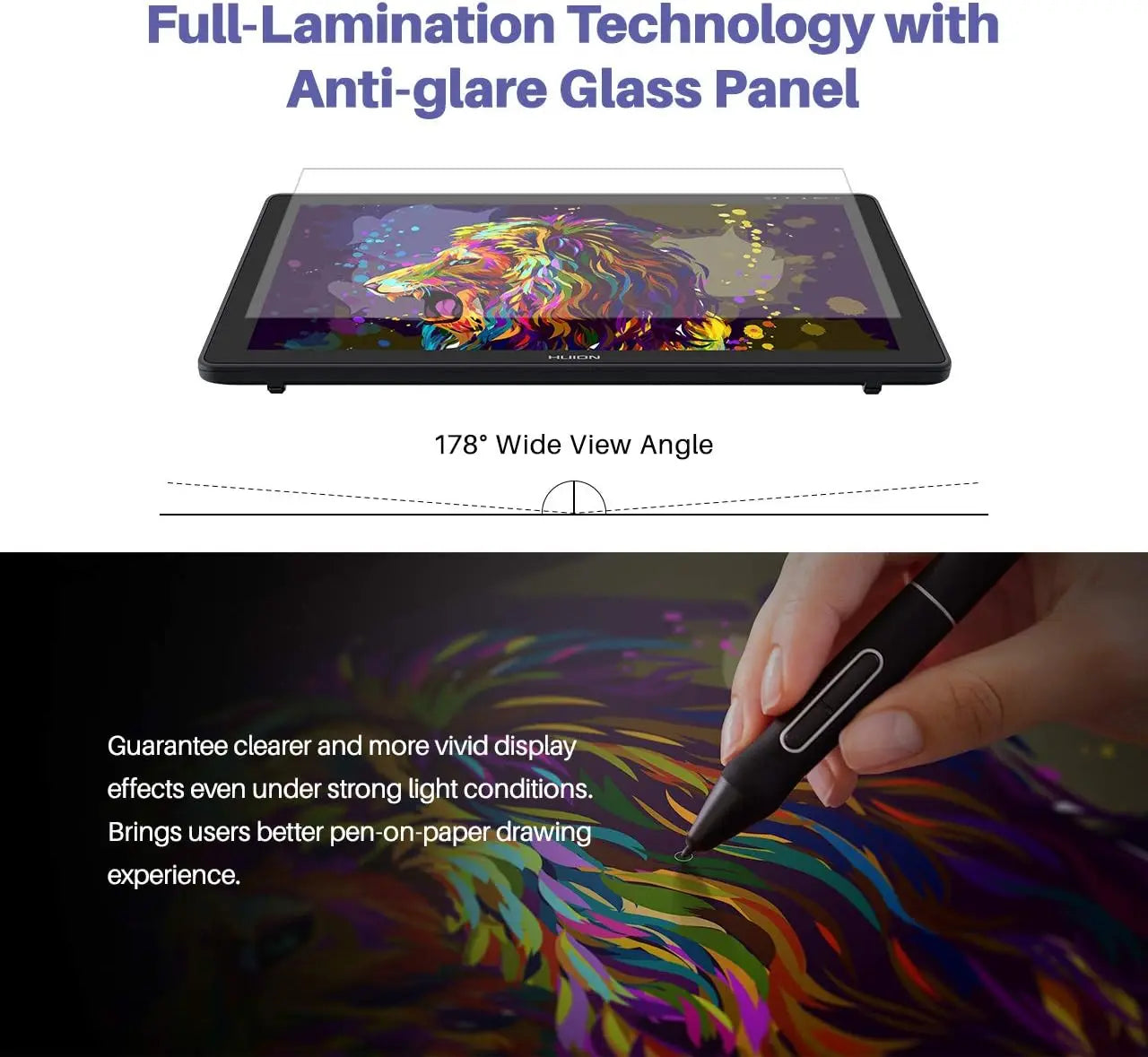 22 Plus QLED Graphics Tablet Monitor Drawing Screen 21.5 inch Art Pen Display
