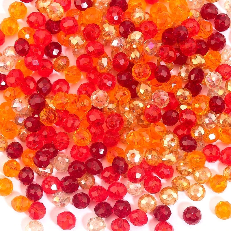Faceted Glass Round Beads for Jewelry Making