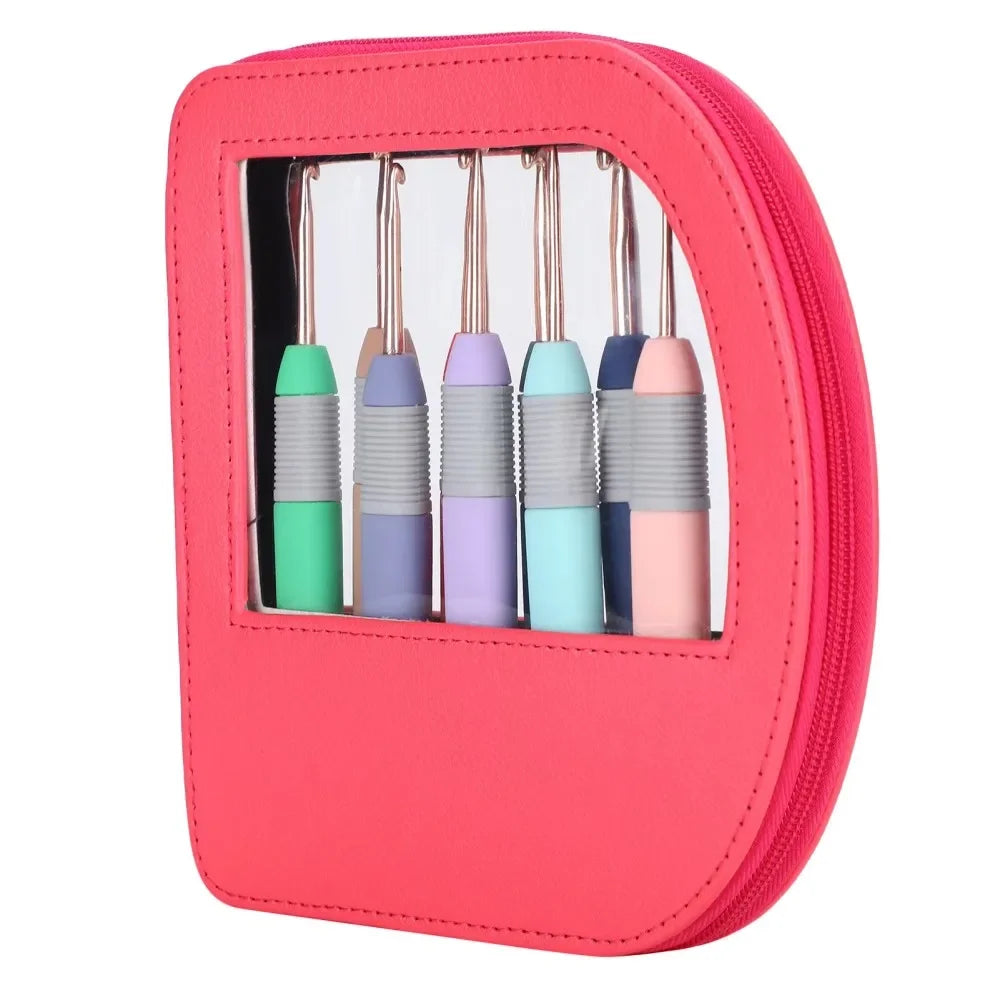 9Pcs Handle Sweater Needles Colorful Soft Handle Packaging Crochet Set