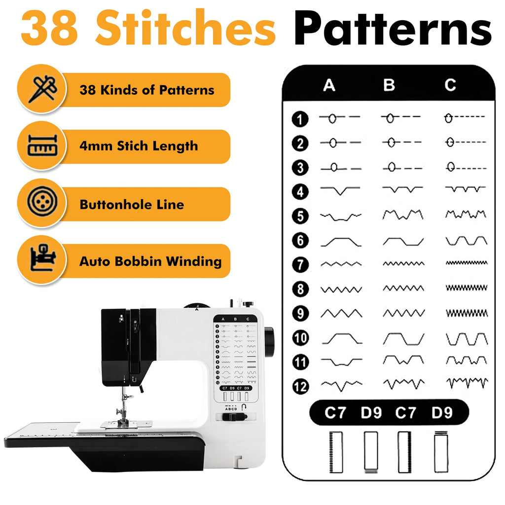 12 Stitch Mini Sewing Machine with Sewing Table and 113PCS Sewing Kit