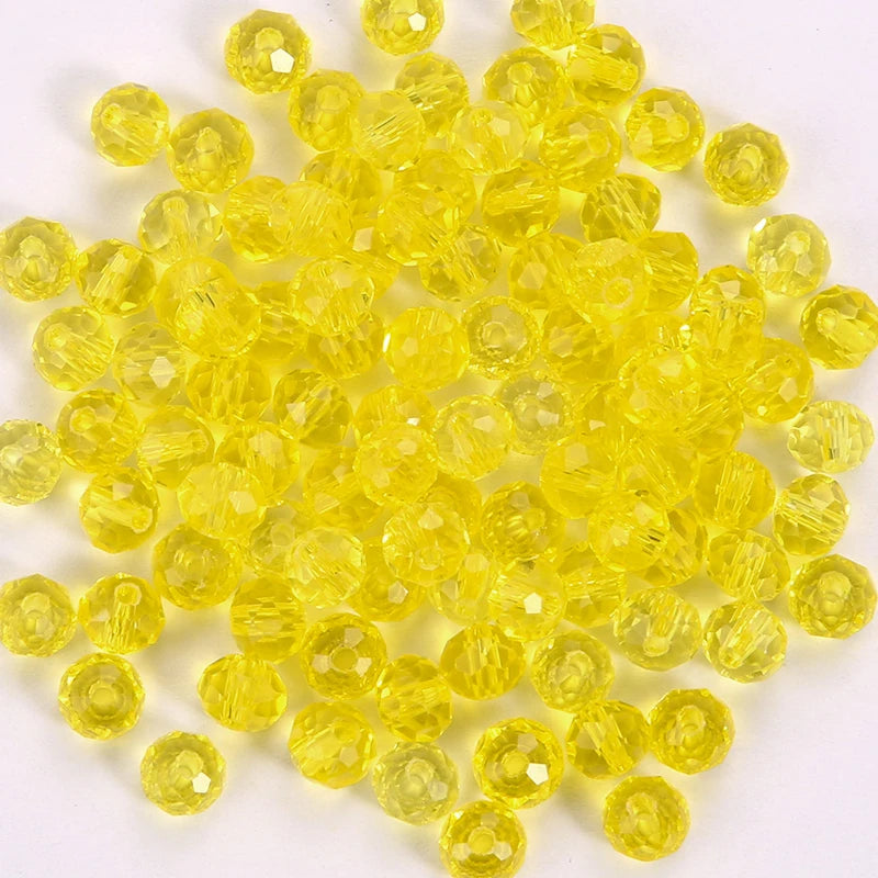 Faceted Glass Round Beads for Jewelry Making
