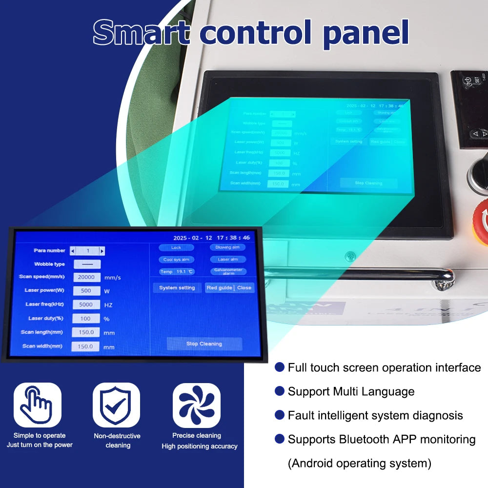 Industrial Rust Removal Laser Cleaning Machine for Fiber, Oil, Paint, and Metal Cleaning