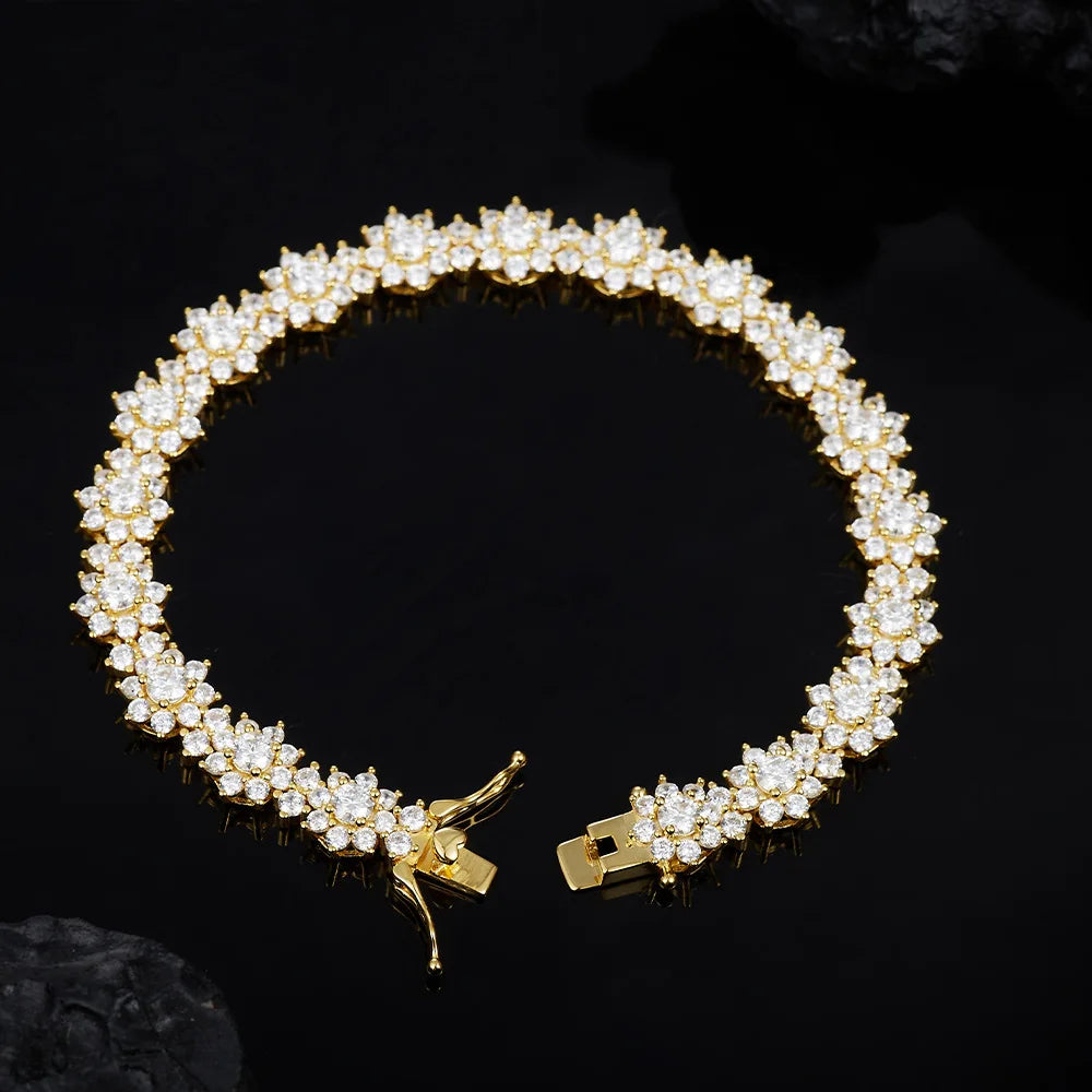 Silver Sparkling Sunflower Bracelet