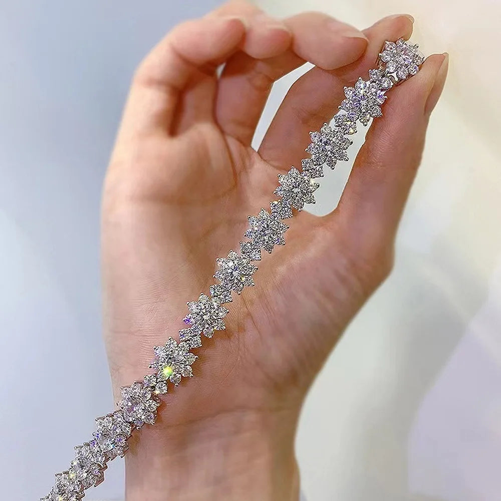 Silver Sparkling Sunflower Bracelet