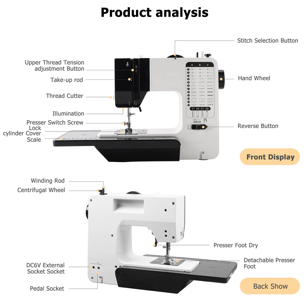 12 Stitch Mini Sewing Machine with Sewing Table and 113PCS Sewing Kit