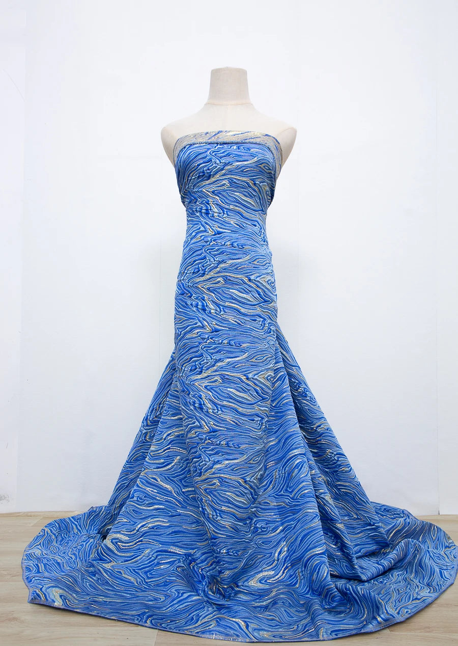 Luxury Africa Nigerian Brocade Lace Fabric for Evening Prom Luxury Women Dresses