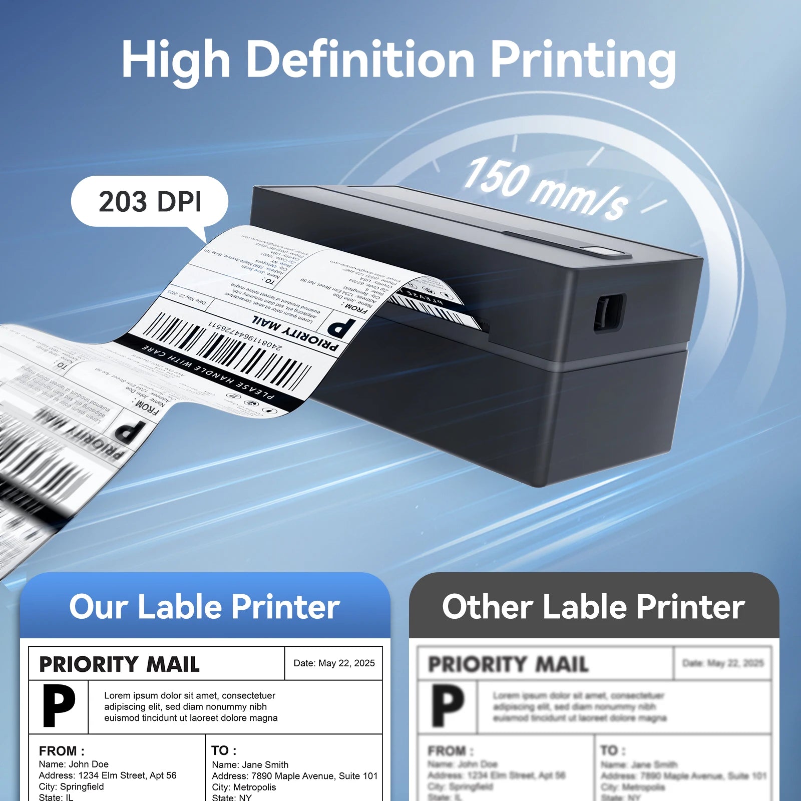 Portable Thermal Label Printer USB Bluetooth