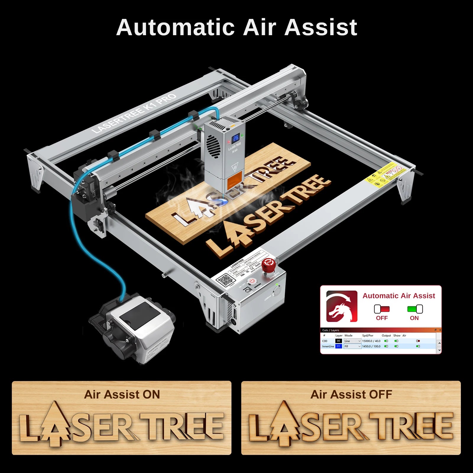 Laser Engraving Woodworking Machine with Laser Cut Tools