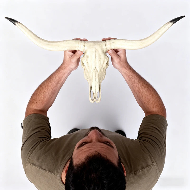 Modern Bull Head Wall Hanging Decoration, Built-in Hanging Design, Realistic  Longhorn Skull