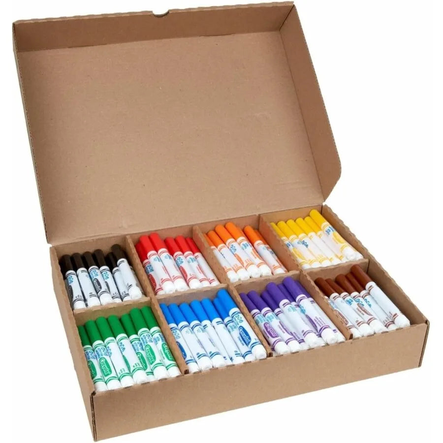 Crayola Broad Line Washable Markers - 200ct Bulk Markers for 8 Assorted Colors Ideal for School Classroom Arts Crafts Supplies