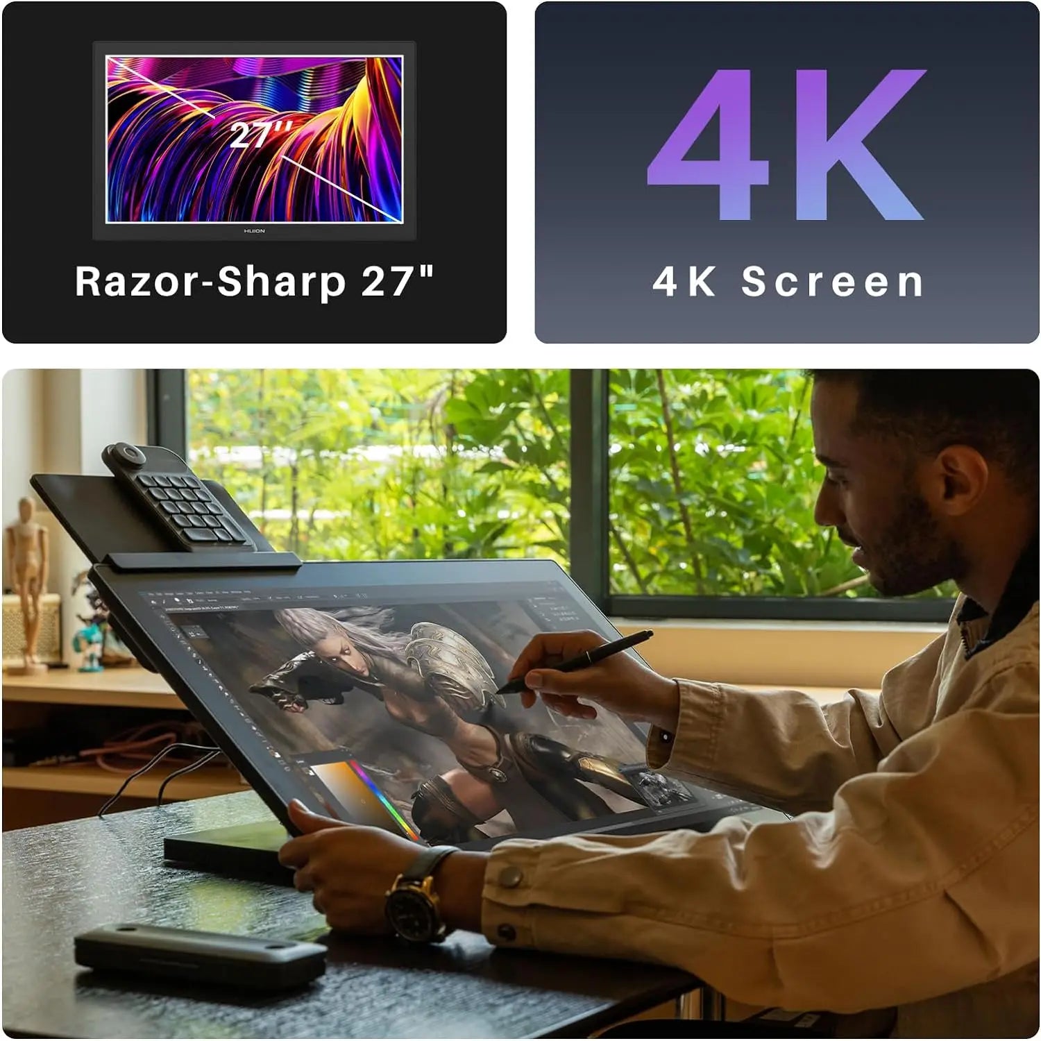 Graphics Tablets Monitor 27 Inch 4K Dual  Pen Display Finger Multi-touch Screen