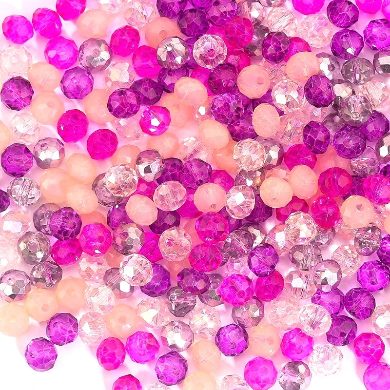 Faceted Glass Round Beads for Jewelry Making