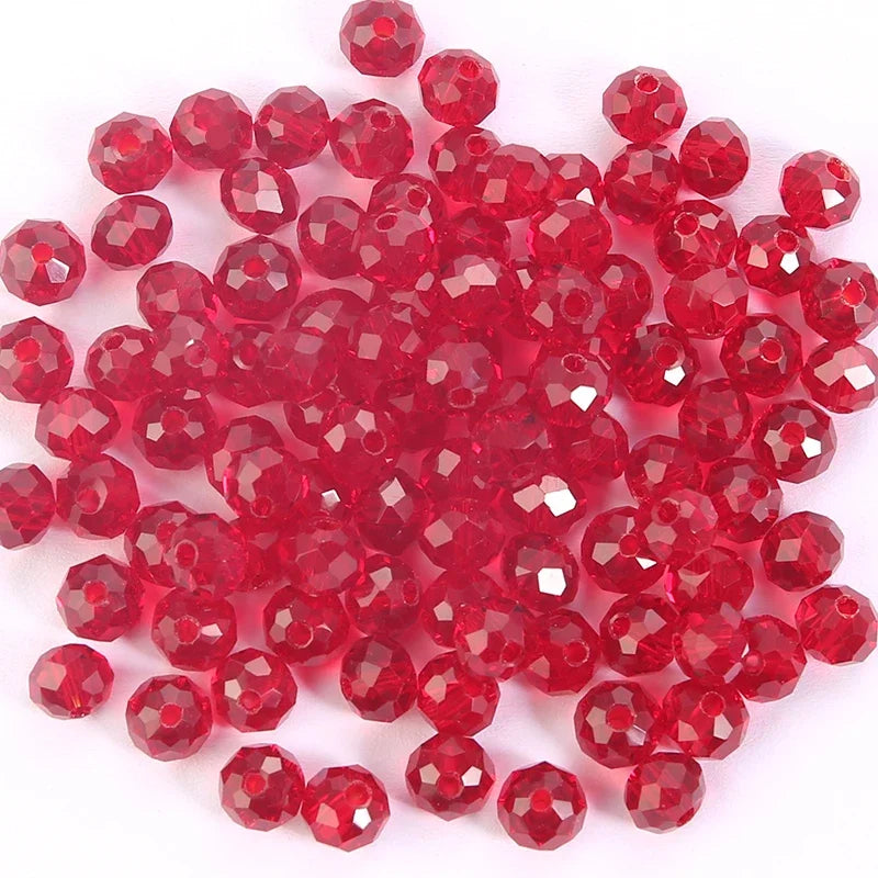 Faceted Glass Round Beads for Jewelry Making