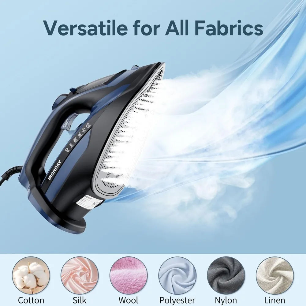Steam Iron for Clothes  3-Way Auto shutoff, Burst Steam, Spray Mist,