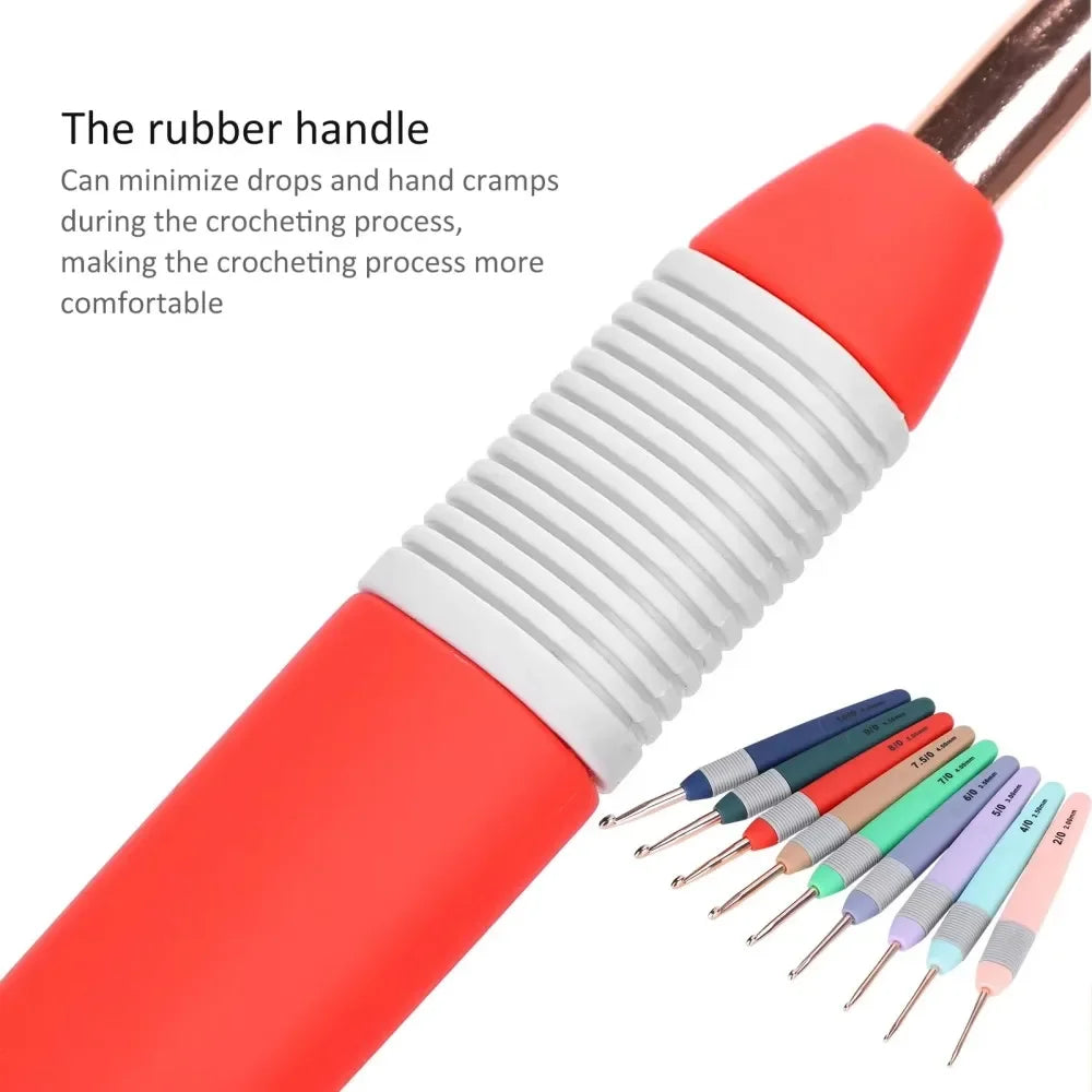 9Pcs Handle Sweater Needles Colorful Soft Handle Packaging Crochet Set