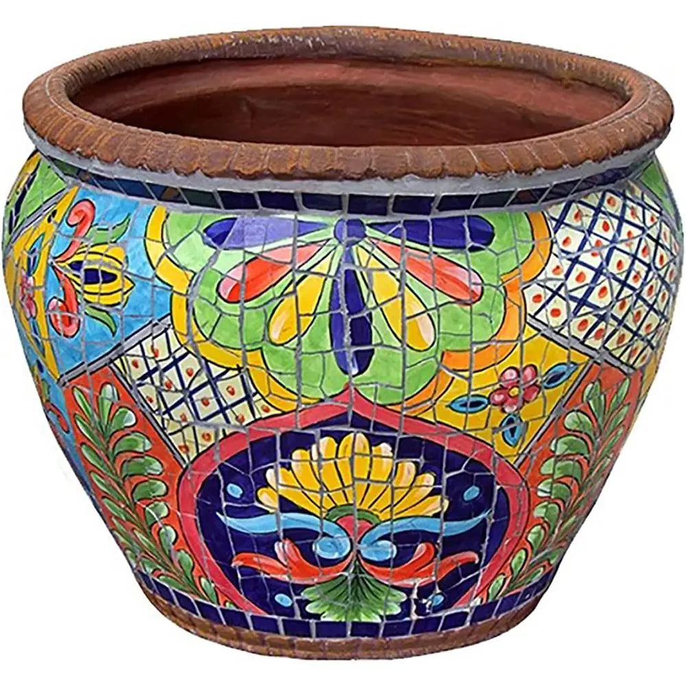 Ceramic Flower Pot, Large Garden Planter, Handmade Multicolored Plant Pot, Indoor Outdoor Plant Pots, Decorative Moroccan Design