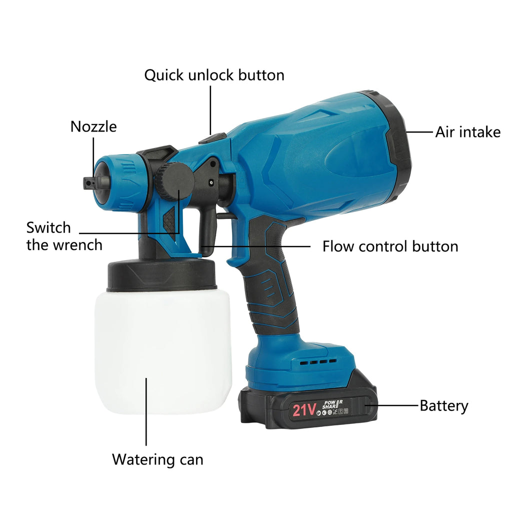 1 Set Mini 3 Paint Long-Spray Distance Patterns Rechargeable, Multipurpose, Electric, & Handheld