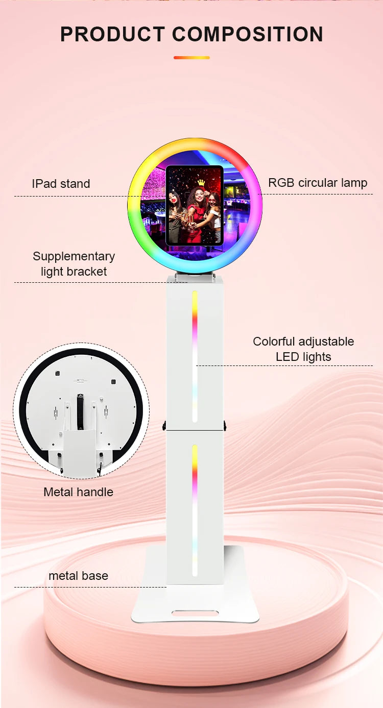12.9' iPad Wedding Photo Booth with Ring Light for events