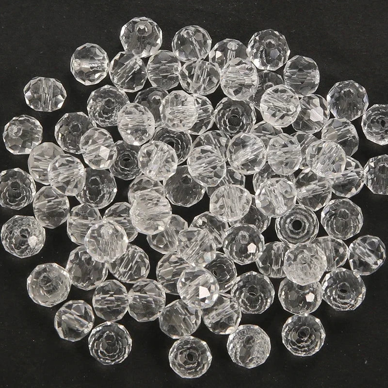 Faceted Glass Round Beads for Jewelry Making