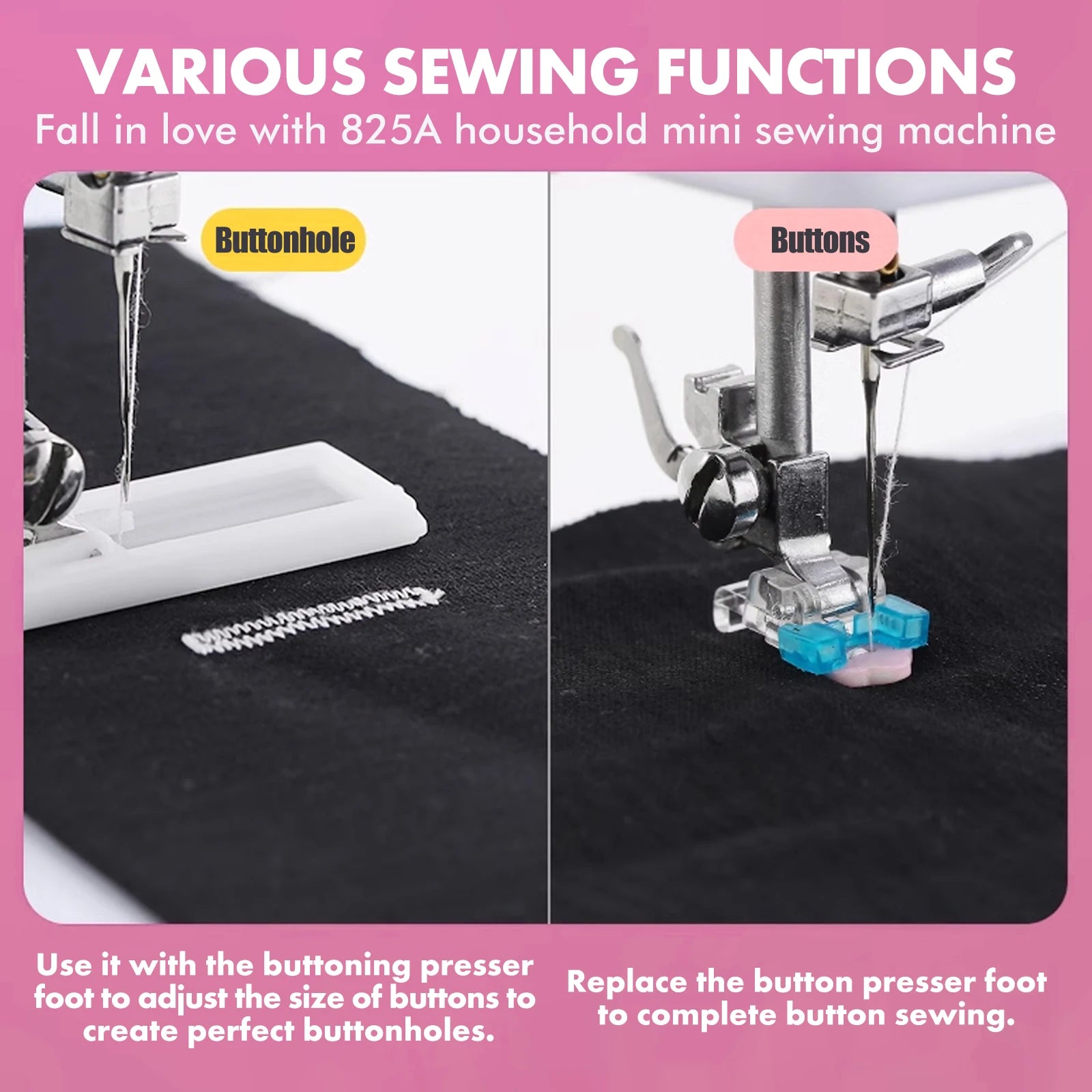 Multifunctional Mini Sewing Machine 12 Stitches Electric  with Foot Pedal