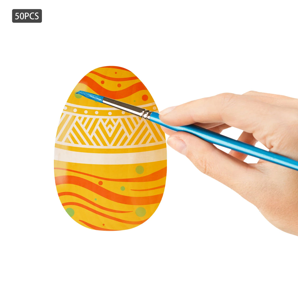 DIY Craft Painting Set of 50  Smooth Natural Wooden Easter Eggs for Holiday Decorating & Creative Kids Activities