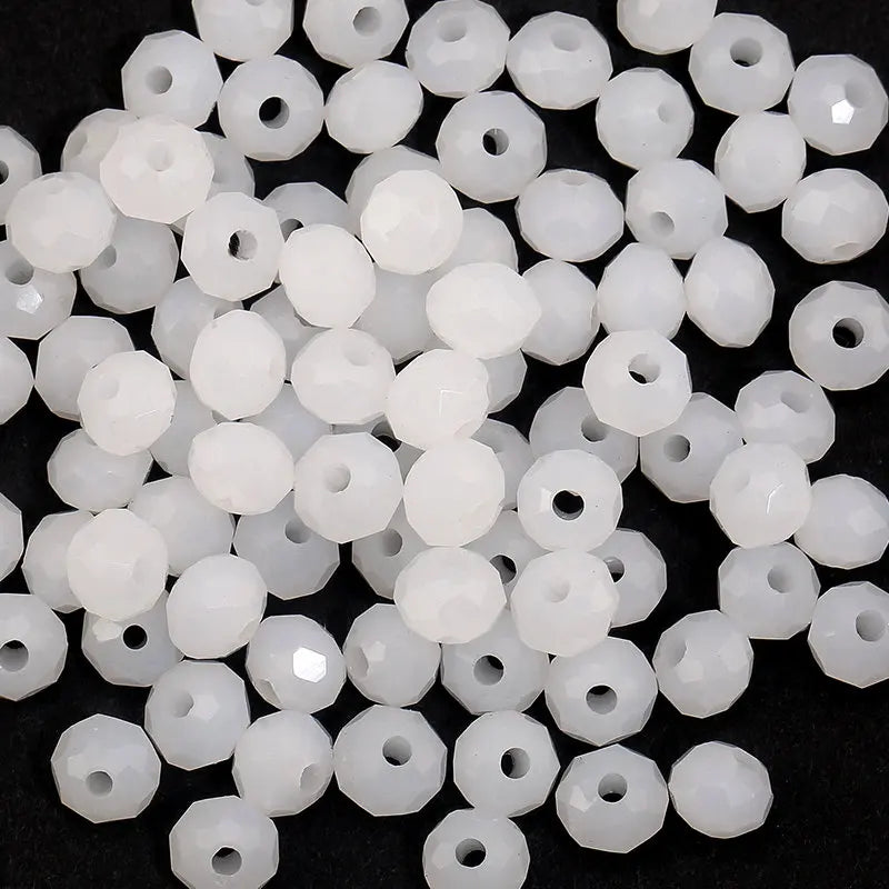 Faceted Glass Round Beads for Jewelry Making
