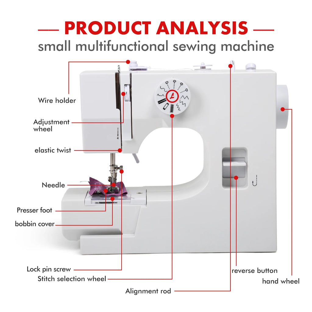 Multifunctional Mini Sewing Machine 12 Stitches Electric  with Foot Pedal