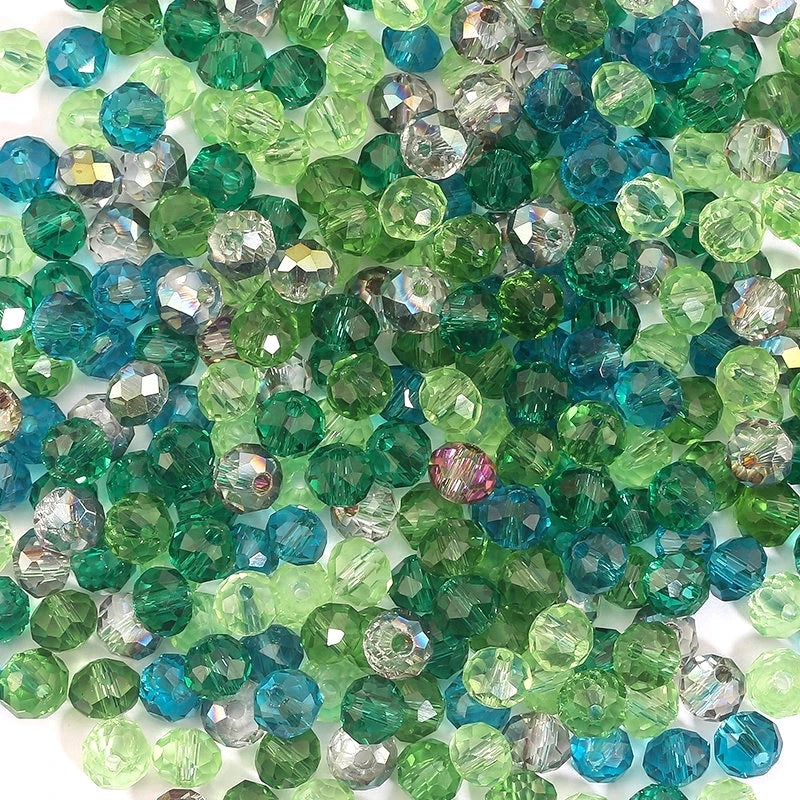 Faceted Glass Round Beads for Jewelry Making