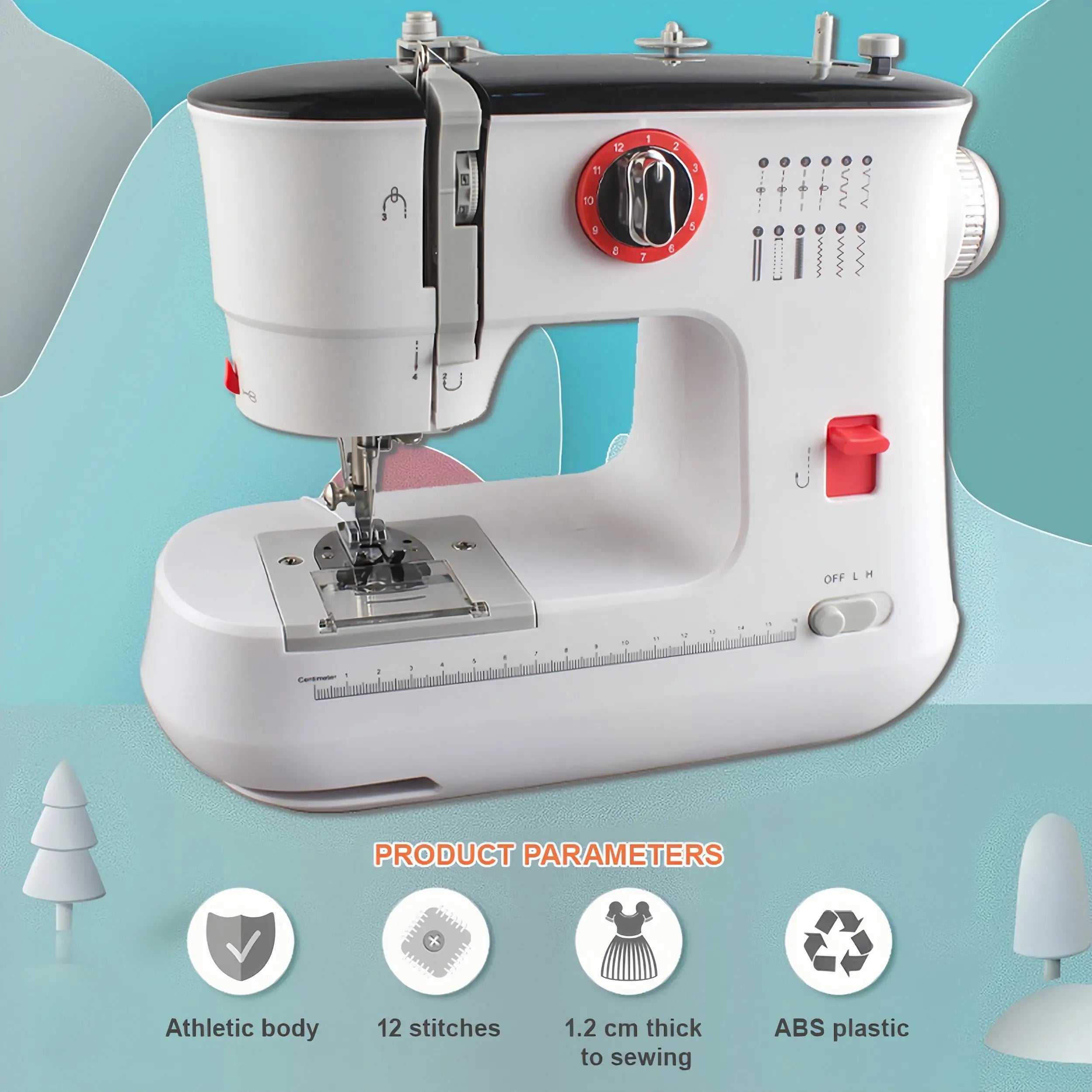 12 Stitches Electric Sewing Machine Mini Double Thread