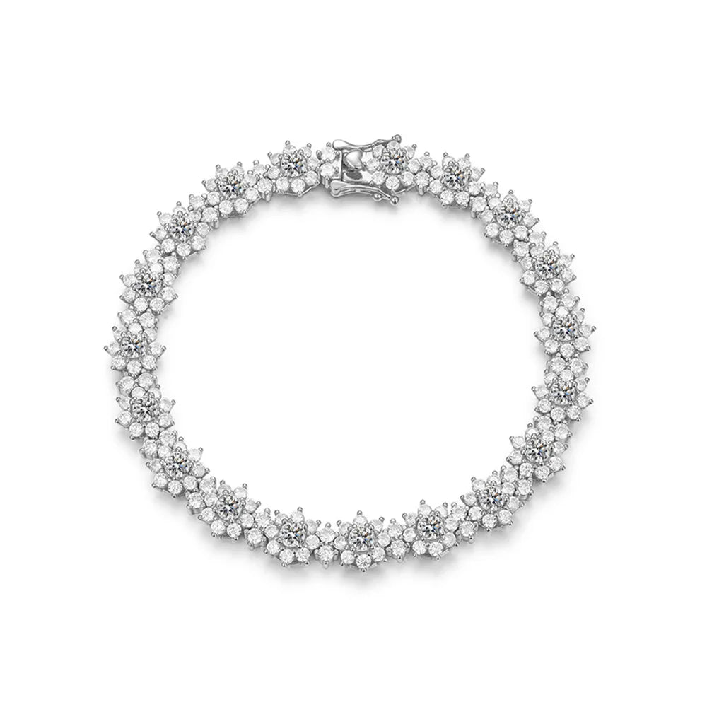 Silver Sparkling Sunflower Bracelet