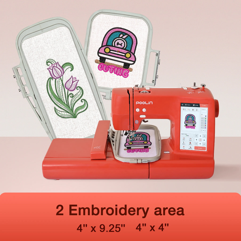 Computerized Embroidery Machine Including Thread & Tear Away Stabilizer & Bobbin
