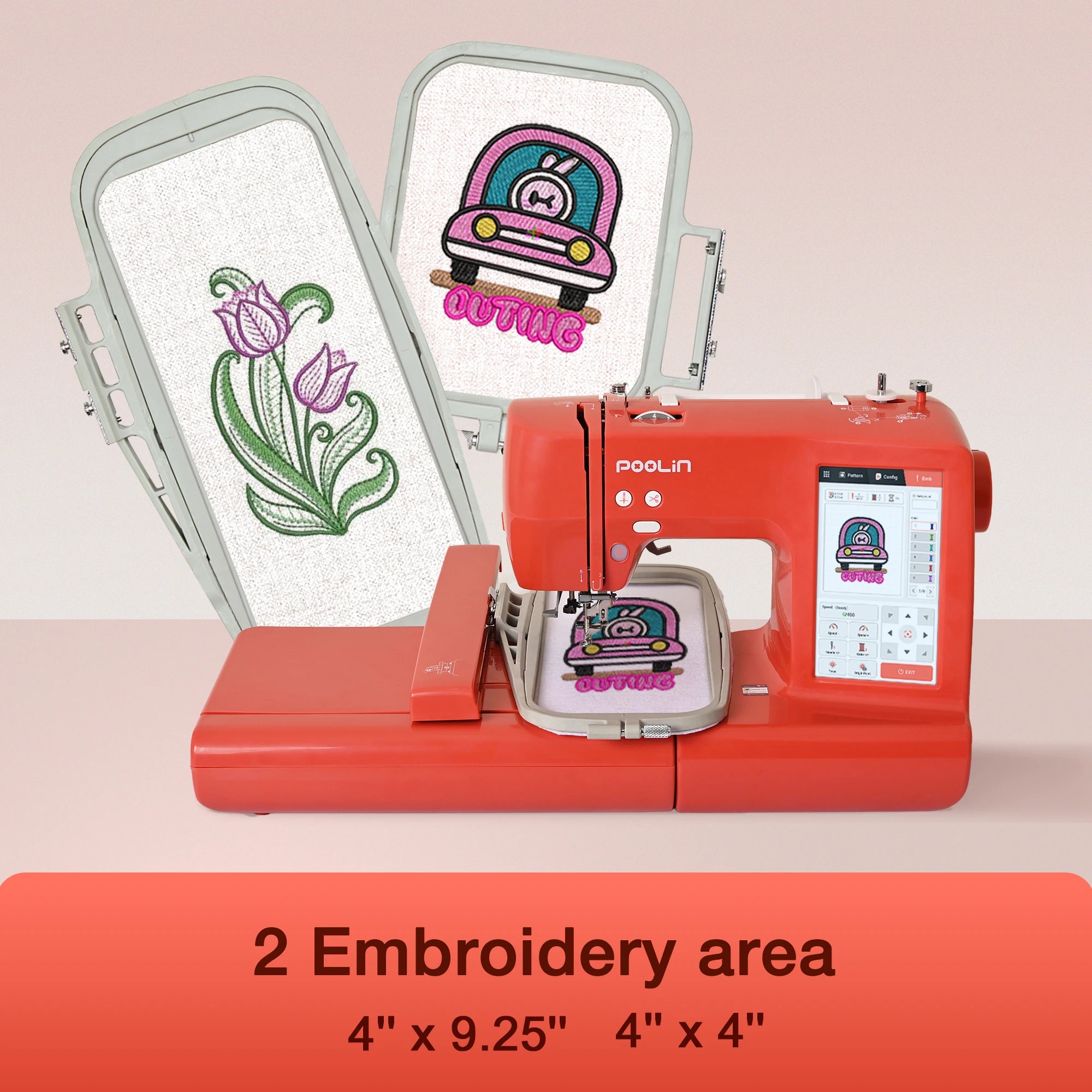 Computerized Embroidery Machine Including Thread & Tear Away Stabilizer & Bobbin