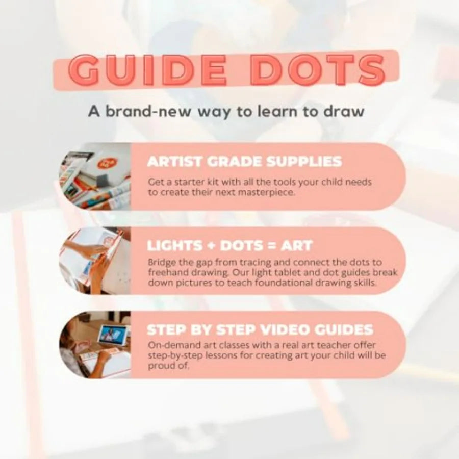 Kid's Drawing and Painting Art Kit, Light Up Bright Board, and Video with Instructions. Art Supplies, Markers, and Pastel Chalk as well.