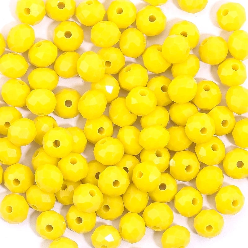 Faceted Glass Round Beads for Jewelry Making