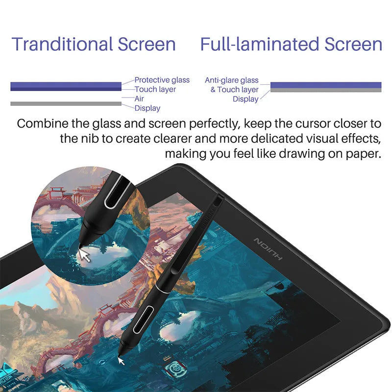 Drawing Pen Tablet 15.6 Inch Digital Graphic Display Monitor with Tilt Function