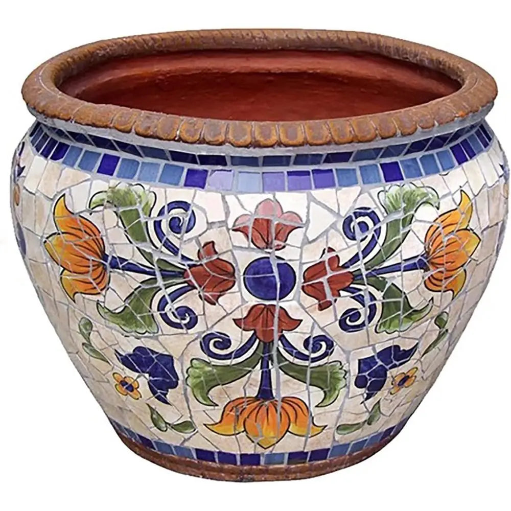 Ceramic Flower Pot, Large Garden Planter, Handmade Multicolored Plant Pot, Indoor Outdoor Plant Pots, Decorative Moroccan