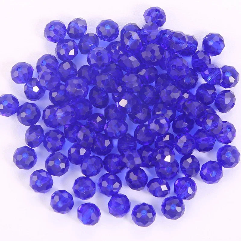 Faceted Glass Round Beads for Jewelry Making