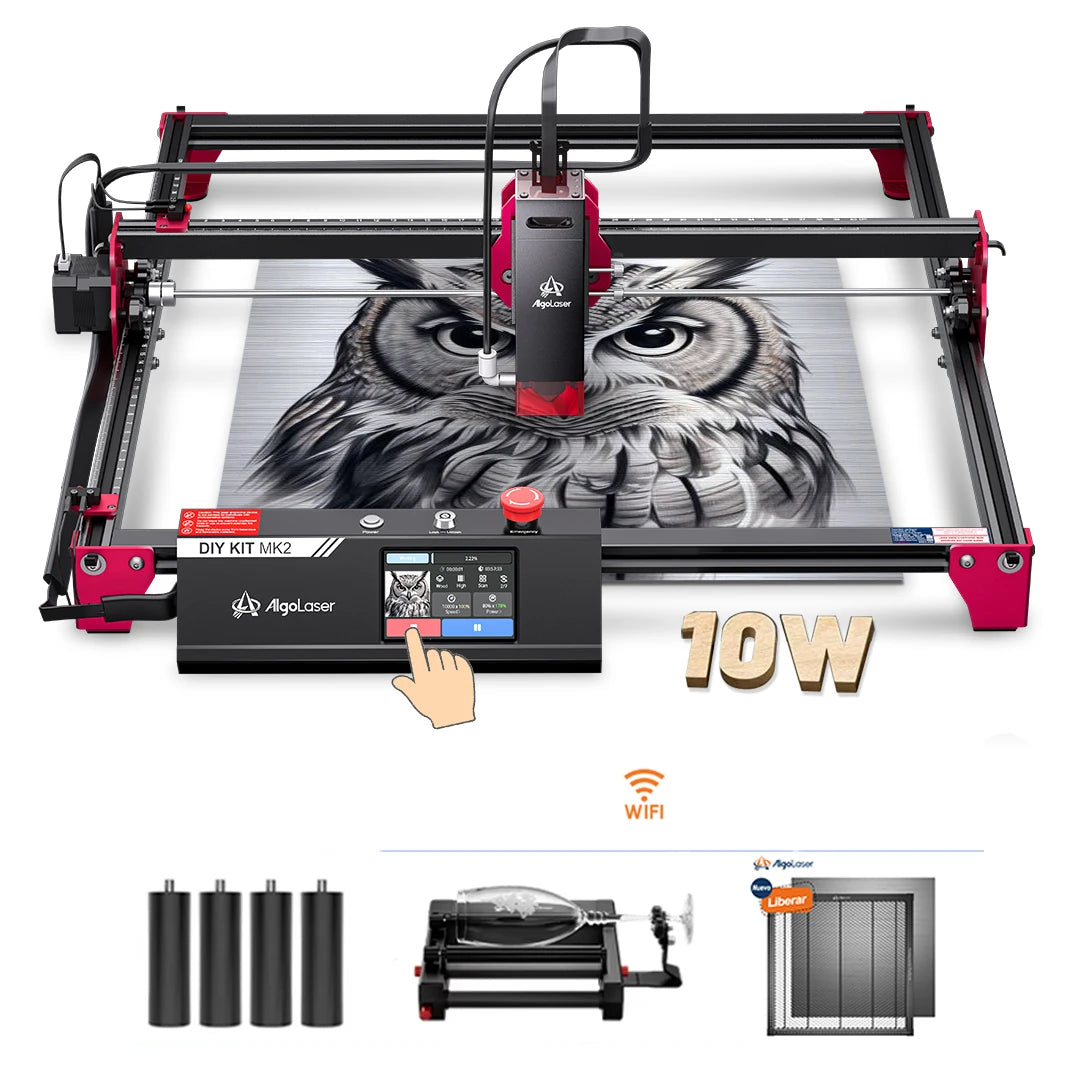 Metal & Wood Laser Cutter Engraver 3.5” Touch Scree Phone & WIFI