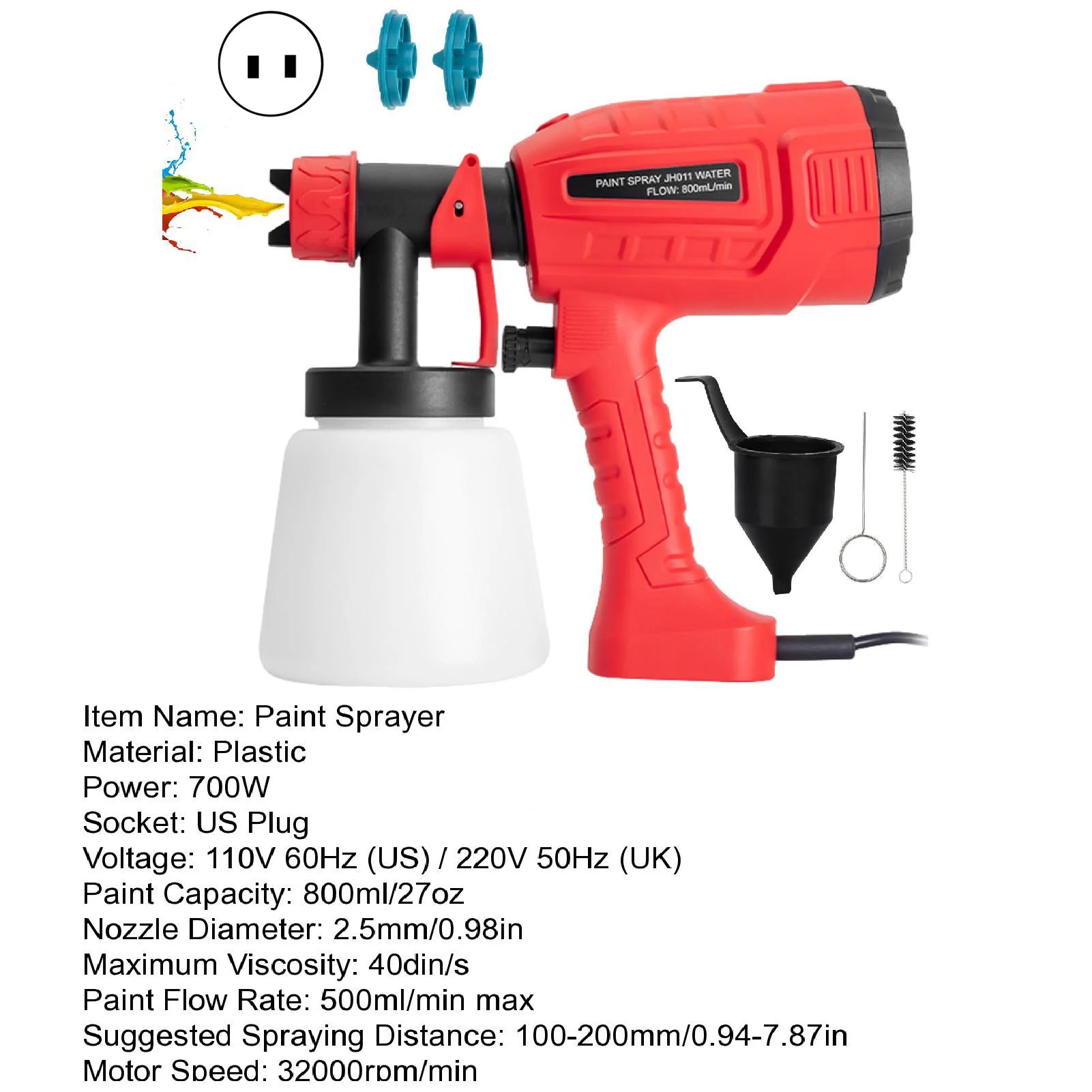 1 Set Mini 3 Paint Long-Spray Distance Patterns Rechargeable, Multipurpose, Electric, & Handheld