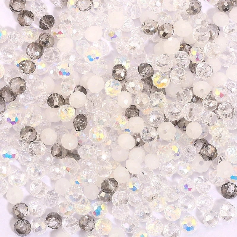 Faceted Glass Round Beads for Jewelry Making