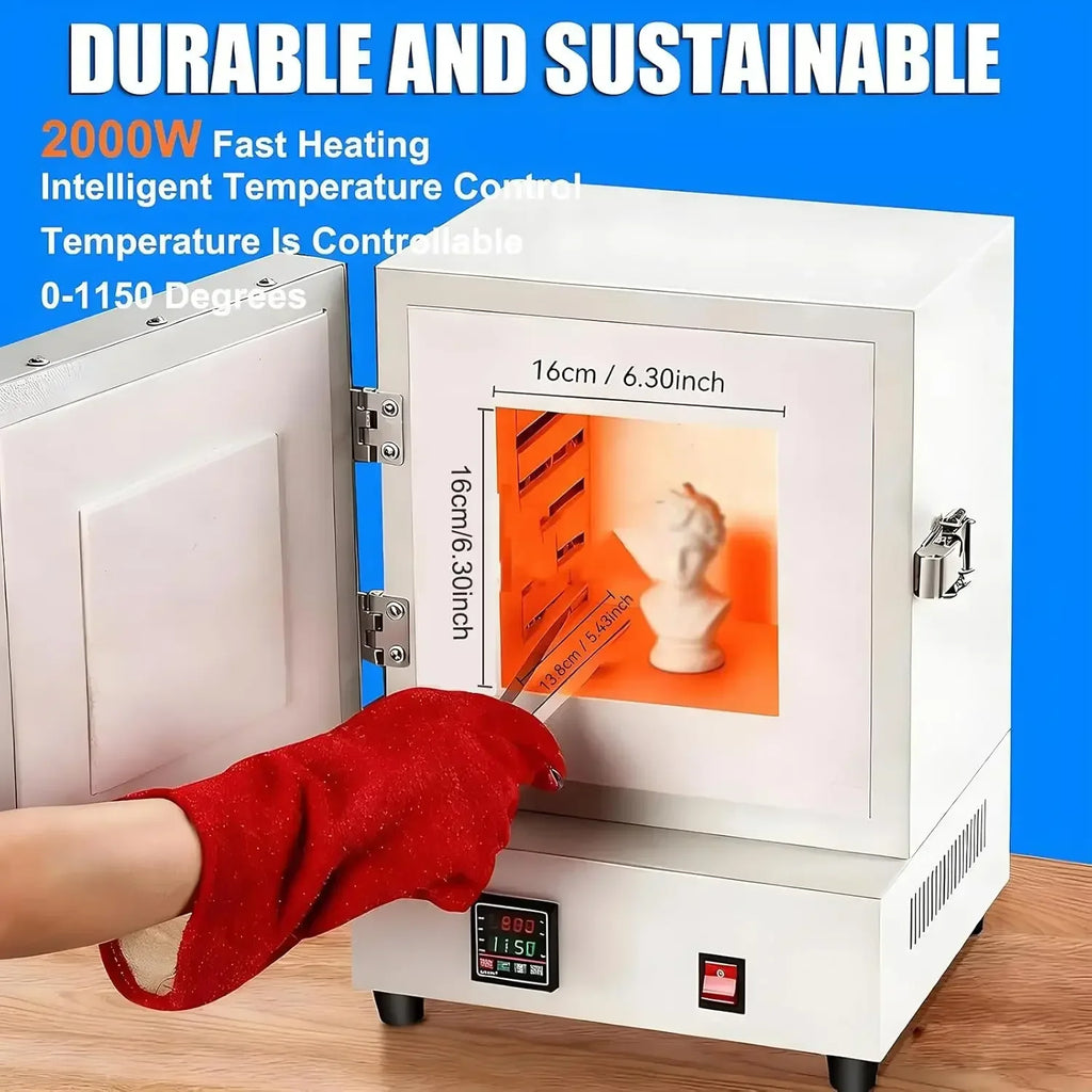 Electric Kiln for Jewelry Making, Metal Casting, Pottery Glazing,2000w Electric Ceramic Laboratory Mu