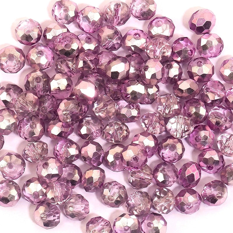 Faceted Glass Round Beads for Jewelry Making